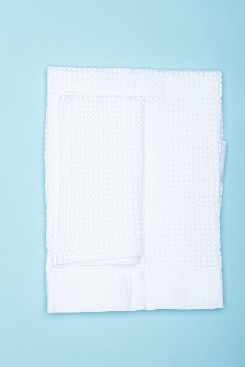 Dovi Details | coppia di asciugamani in cotone nido d'ape bianco