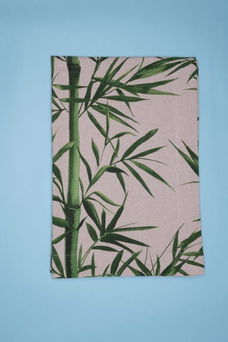 Dovì | Runner ecrù motivo bambù in tessuto mezzo panama