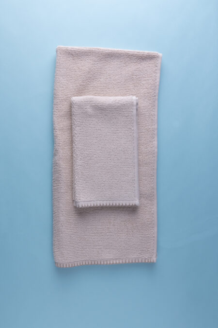 Dovì | Coppia di asciugamani di spugna di cotone sabbia